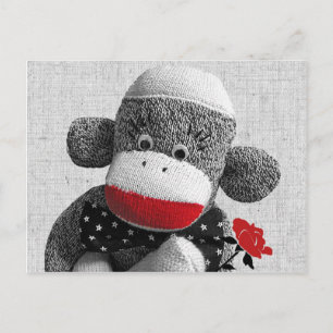 Cartão Postal Cartão-postal Bowty The Sock Monkey