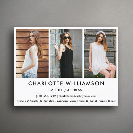 Cartão Postal Cartão-postal branco fotográfico do modelo Ator Co