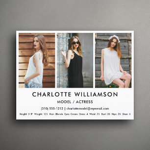 Cartão Postal Cartão-postal branco fotográfico do modelo Ator Co