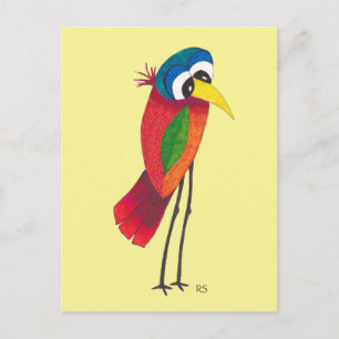 Cartão Postal Cartão-postal Bright Big Eyed Bird