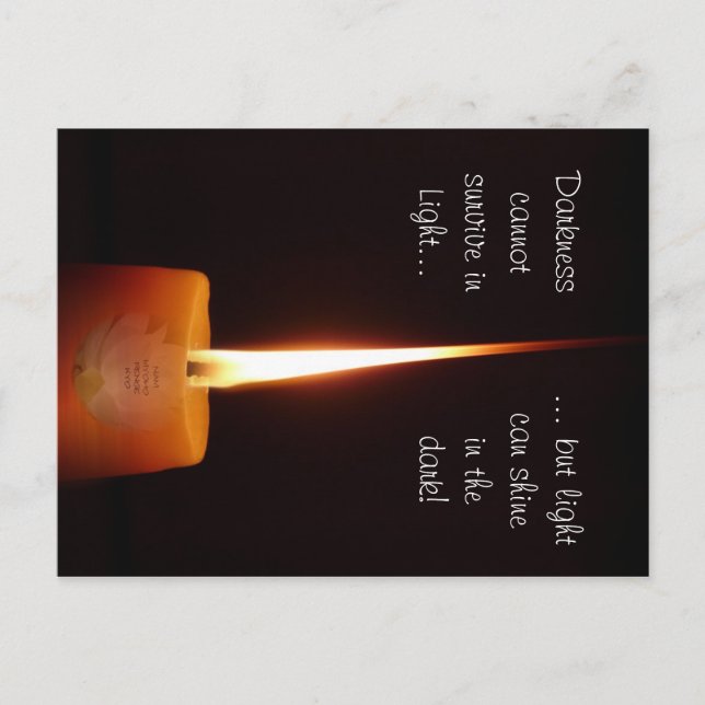 Cartão Postal Cartão-postal budista SGI com a Vela de Lotus e NM (Frente)