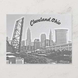 Cartão Postal Cartão-postal BW Cleveland, Ohio Riverview Curve