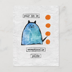 Cartão Postal Cartão-postal Cat - Gato Engraçado Excepcionalment