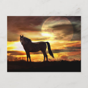 Cartão Postal Cartão-postal Celestial de Cavalo e Lua