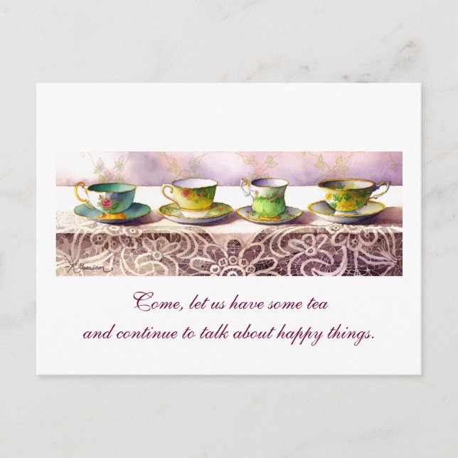 Cartão Postal Cartão-postal Chaim Potok em Fila de Teacups (Frente)