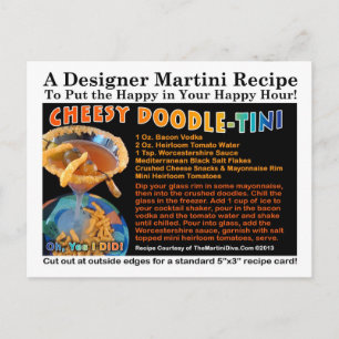 Cartão Postal Cartão-postal Cheesy Doodle-Tini Martini