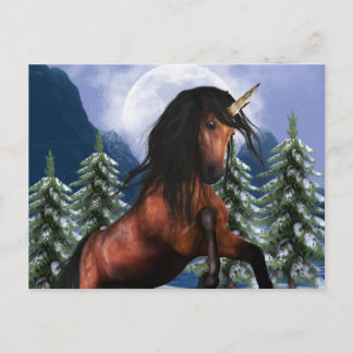 Cartão Postal Cartão-postal Chestnut Unicorn