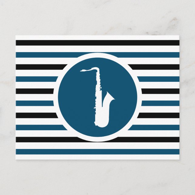 Cartão Postal Cartão-postal chic saxofone stripteado (Frente)