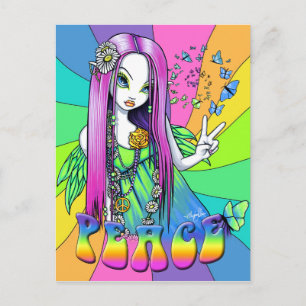 Cartão Postal Cartão-postal Chloe Peace Hippie Rainbow Fairy
