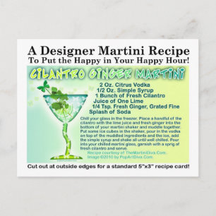 Cartão Postal Cartão-postal Cilantro Ginger Martini