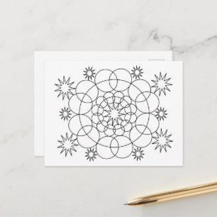 Cartão Postal Cartão-postal - Círculos e estrelas a cores