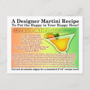 Cartão Postal Cartão-postal Citrus Mint Martini