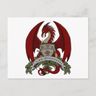 Cartão Postal Cartão-postal Clan Stonefire Crest (Dragão Vermelh