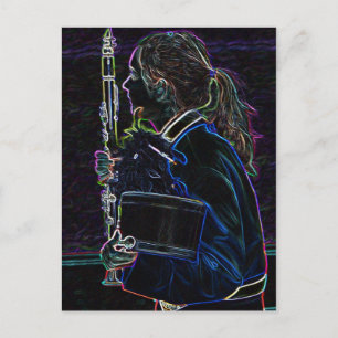 Cartão Postal Cartão-postal Clarinetista Marching