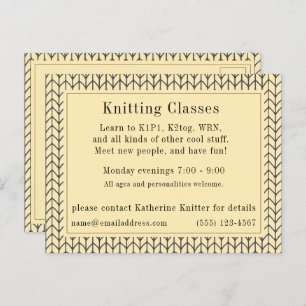 Cartão Postal Cartão-postal "Classes de tricô" do KNIT CREAM PRE