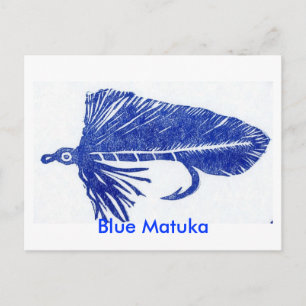 Cartão Postal Cartão-postal clássico de Trout Fly "Blue Matuka"