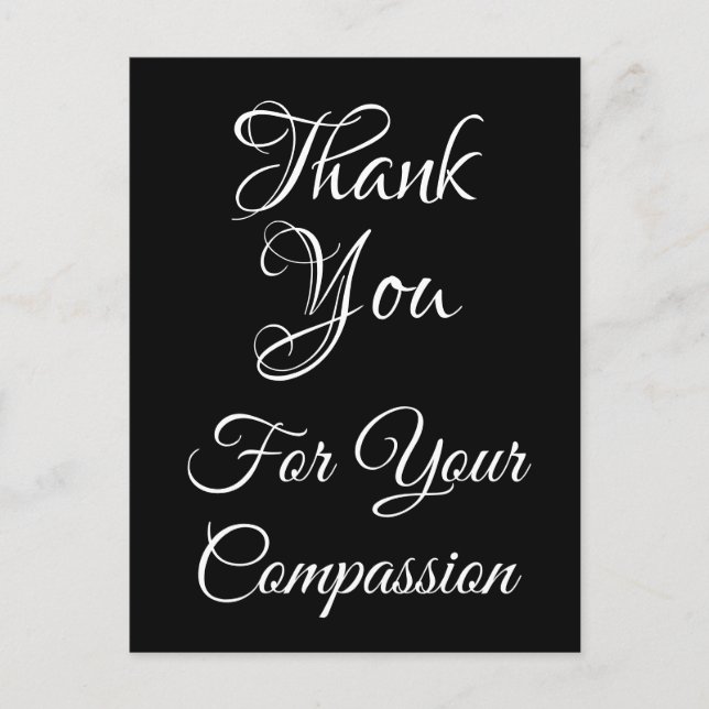 Cartão Postal Cartão-postal clássico "Obrigado pela sua compaixã (Frente)
