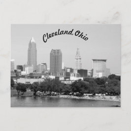 Cartão Postal Cartão-postal Cleveland, OH Lake Skyline B&W Curva