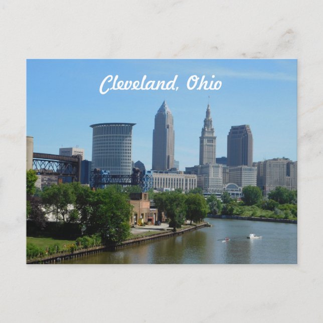 Cartão Postal Cartão-postal Cleveland, Ohio River Skyline (Frente)