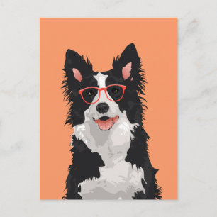 Cartão Postal Cartão-postal Collie de Borda do hipster para Pen
