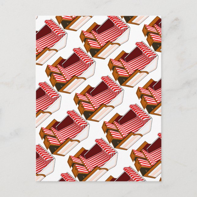 Cartão Postal Cartão-postal com as cadeiras Red & White Beach (Frente)