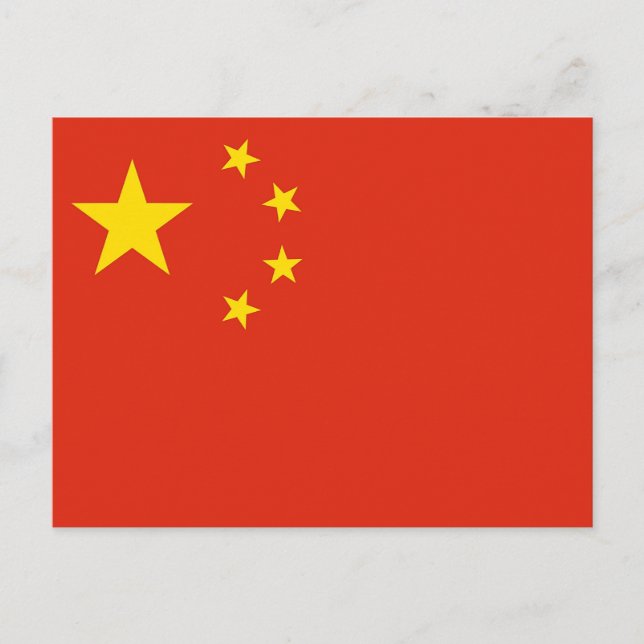 Cartão Postal Cartão-postal com bandeira da China (Frente)