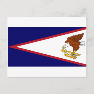 Cartão Postal Cartão-postal com bandeira da Samoa Americana - E