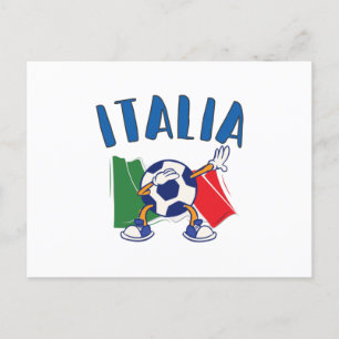 Cartão Postal Cartão-postal com bandeira de futebol italiano dab