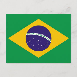 Cartão Postal Cartão-postal com bandeira do Brasil