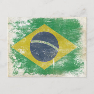 Cartão Postal Cartão-postal com bandeira suja do Brasil