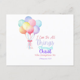 Cartão Postal Cartão-postal com Bíblia Philippians 4:13