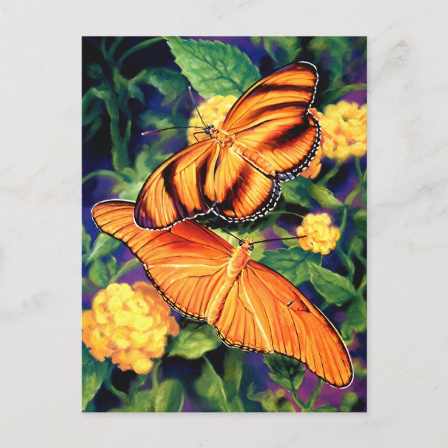 Cartão Postal Cartão-postal com borboletas pintadas (Frente)