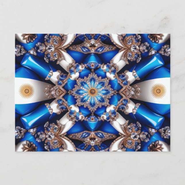 Cartão Postal Cartão-postal com Design argentino de cores (Frente)