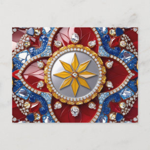 Cartão Postal Cartão-postal com Design de cores colombianas