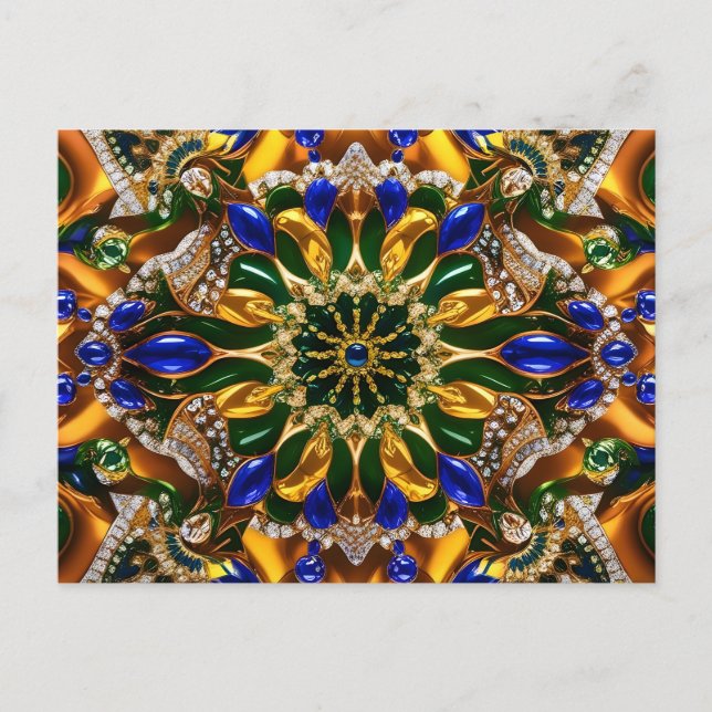 Cartão Postal Cartão-postal com Design de cores do Brasil (Frente)