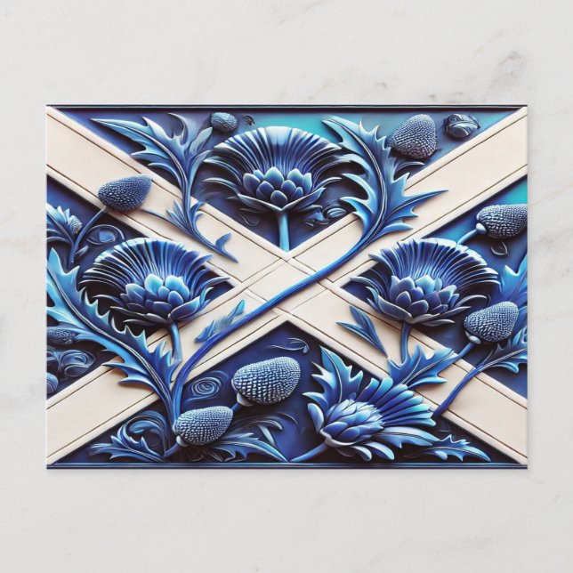 Cartão Postal Cartão-postal com Design de Thistles Escocês (Frente)