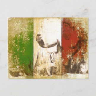 Cartão Postal Cartão-postal com Estátua na Bandeira italiana Vin