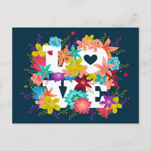 Cartão Postal Cartão-postal com flores e joias