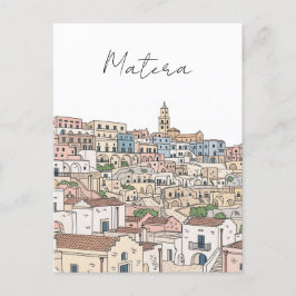 Cartão Postal Cartão-postal com ilustração Viagem da Matera Ital