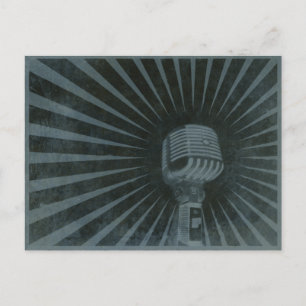 Cartão Postal Cartão-postal com microfone Legal Vintage