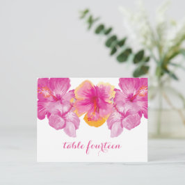Cartão Postal Cartão-postal com Número de Tabela Floral de Hibis