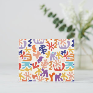 Cartão Postal Cartão-postal com Padrão de Abstrato Matisse Color