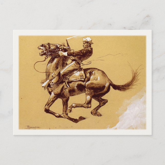 Cartão Postal Cartão-postal com pintura Frederic Remington (Frente)