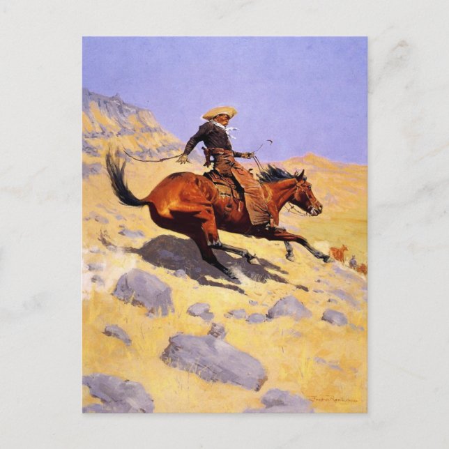 Cartão Postal Cartão-postal com pintura Frederic Remington (Frente)