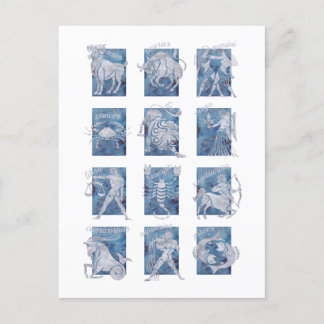 Cartão Postal Cartão-postal com placas Zodiac 12 Estrelas