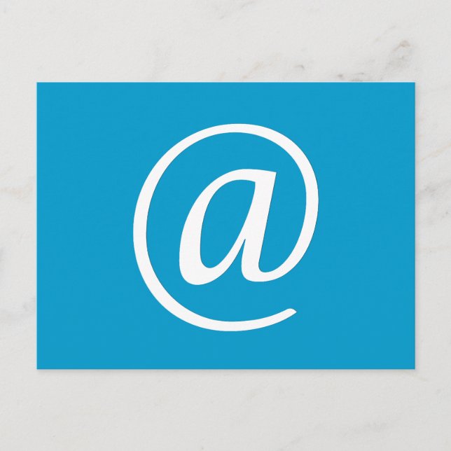 Cartão Postal Cartão-postal com símbolo @ - azul (Frente)