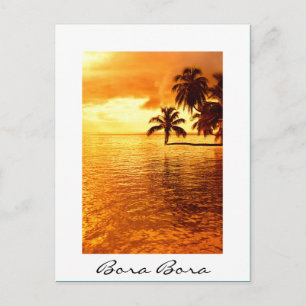 Cartão Postal Cartão-postal com texto branco sunset da palma hor