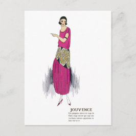 Cartão Postal Cartão-postal com Vestido de Forra Rosa Quente