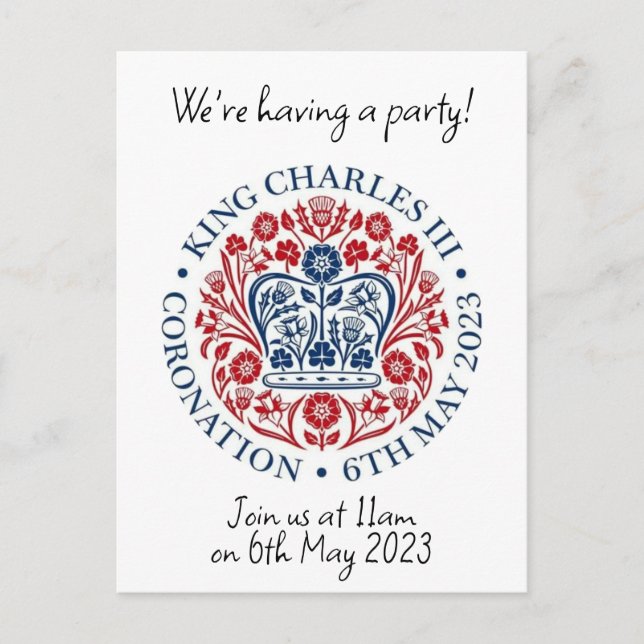 Cartão Postal Cartão-postal comemorativo do Rei Carlos III (Frente)