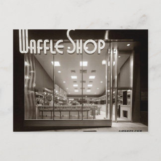 Cartão Postal Cartão-postal "Compro Waffle" de Estilo Vintage